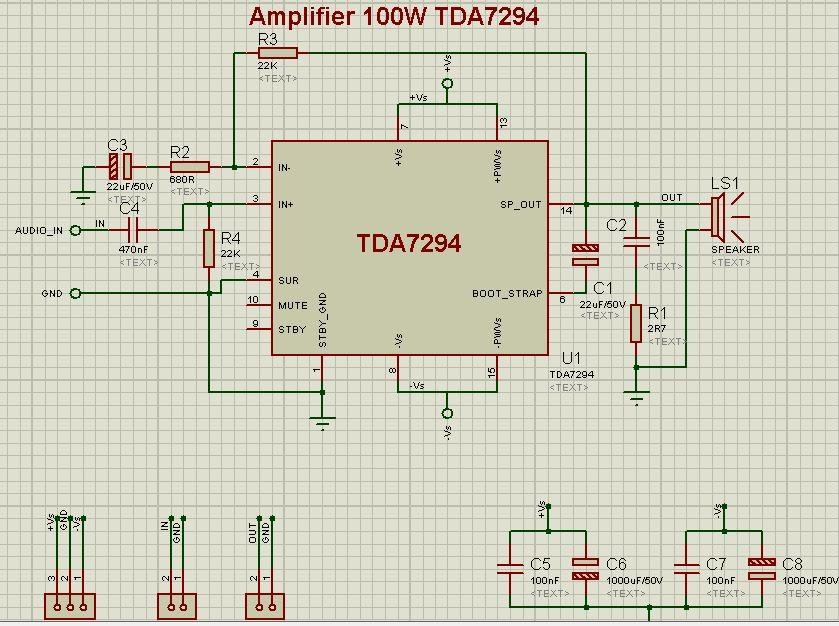 Mạch Ampli 100W dùng IC TDA7294