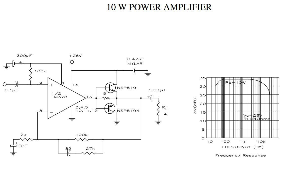 Mạch khuếch đại âm thanh 10W sử dụng nguồn đơn