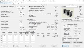Chương trình tính toán biến áp xung của nguồn chuyển đổi Flyback